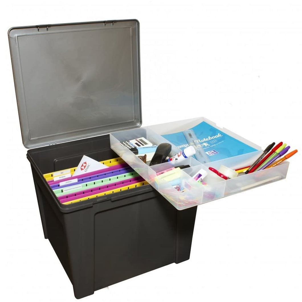 Wham Graphite Silver Home Office Plastic Storage Box