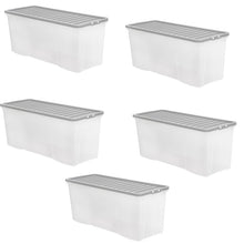 Load image into Gallery viewer, Wham 133L Plastic Storage Box With Lid 5pk
