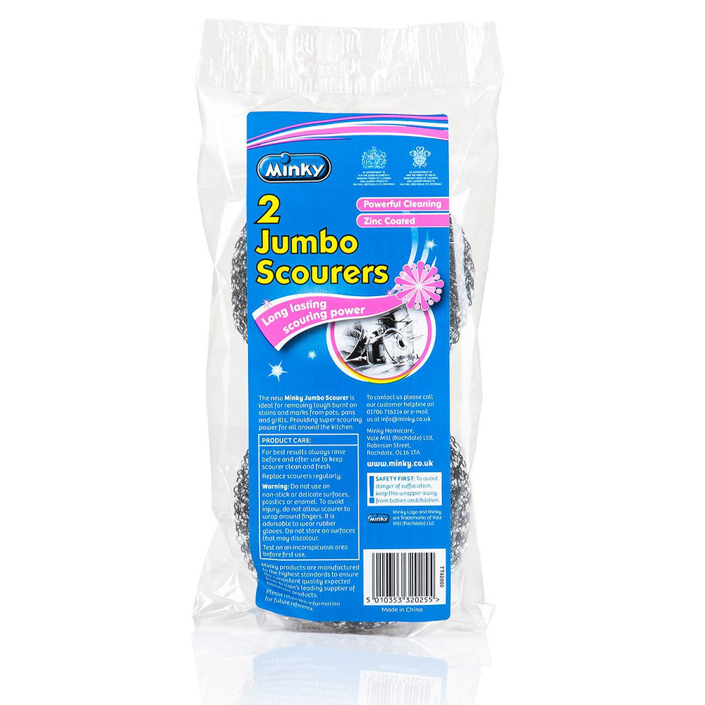Minky Jumbo Scourers For Powerful Cleaning (2 Pack)
