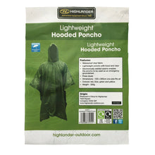 Load image into Gallery viewer, Highlander Lightweight Hooded Poncho
