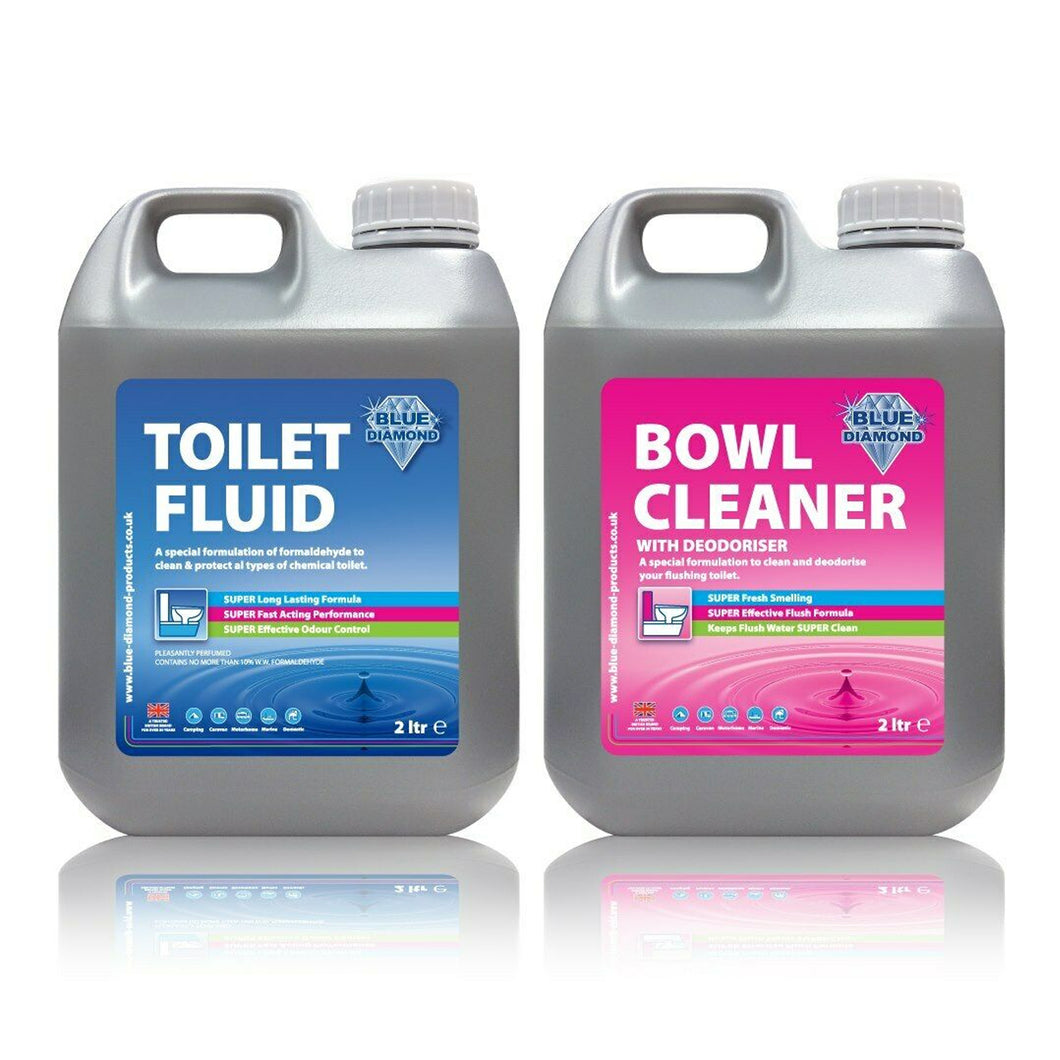 Blue Diamond Toilet Fluid & Bowl Cleaner 2 Litre Twin Pack