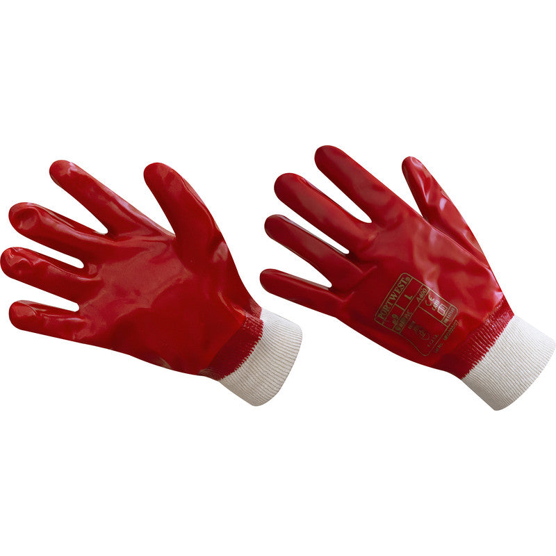 Knit Wrist Pvc Gloves