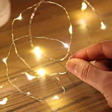 Load image into Gallery viewer, Festive Magic  20 Mini LED White Lights on Copper Tone Wire
