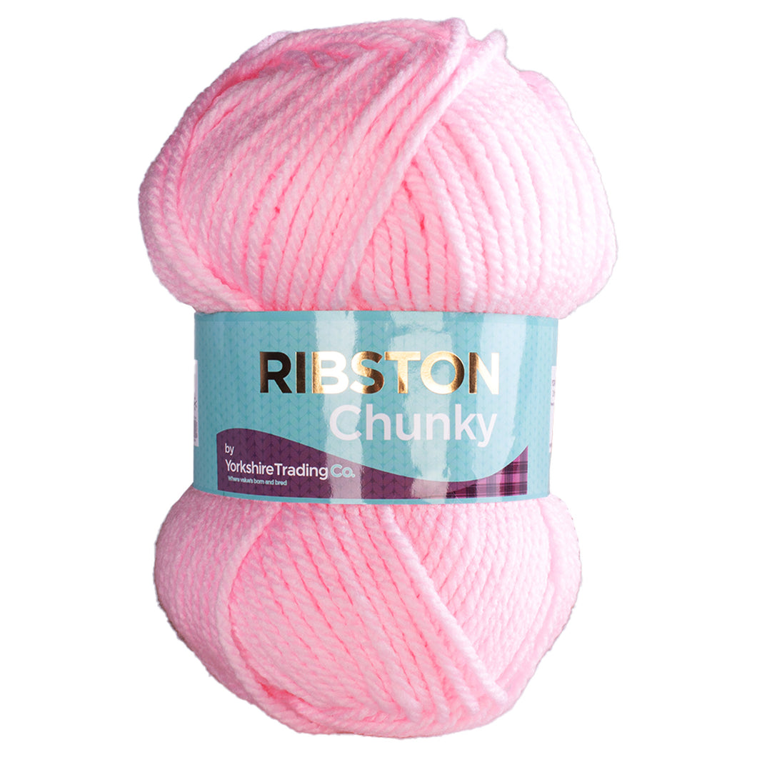 Ribston Chunky Knit Wool 100g Baby Pink 157