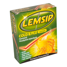 Load image into Gallery viewer, Lemsip Cold &amp; Flu Lemon Sachets 5pk
