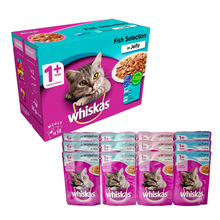 Load image into Gallery viewer, Whiskas 1+ Fish Selection Pouches 100gx12
