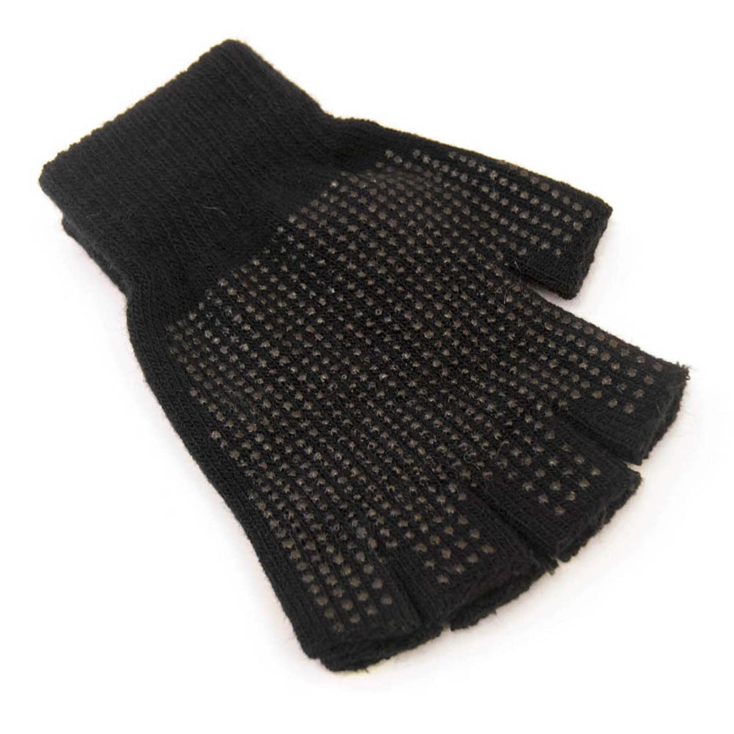 Finger-less Gripper Gloves - Black