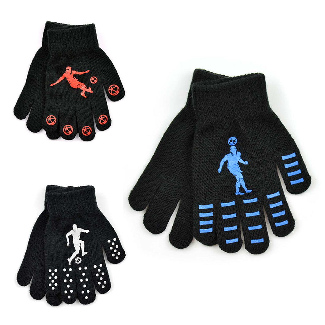 Children's Football Print Gripper Gloves Assorted