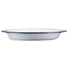 Load image into Gallery viewer, Highlander Deep Plate Enamel White and Blue 
