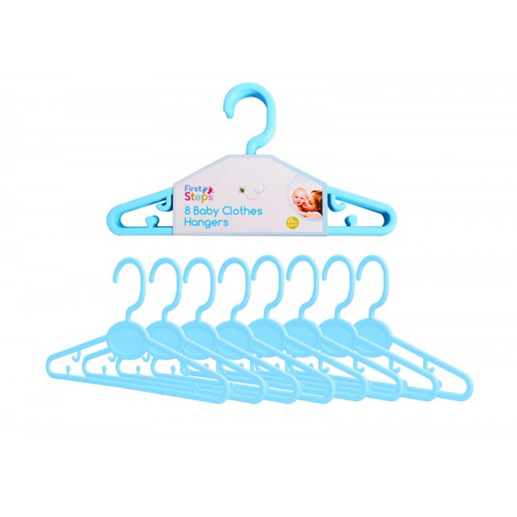 First Steps Blue Baby Clothes Hangers 8pk