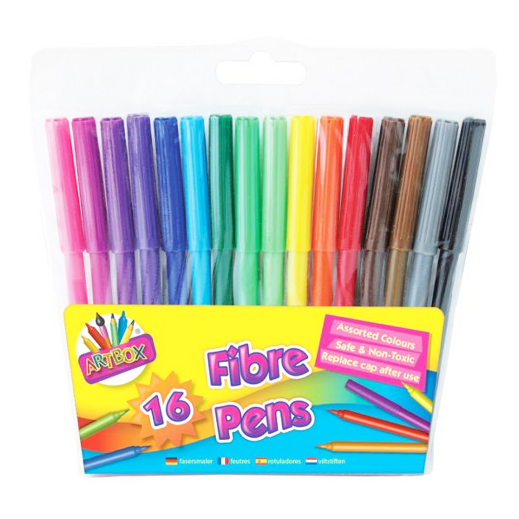 ArtBox Fibre Colouring Felt Tip Pens 16pk