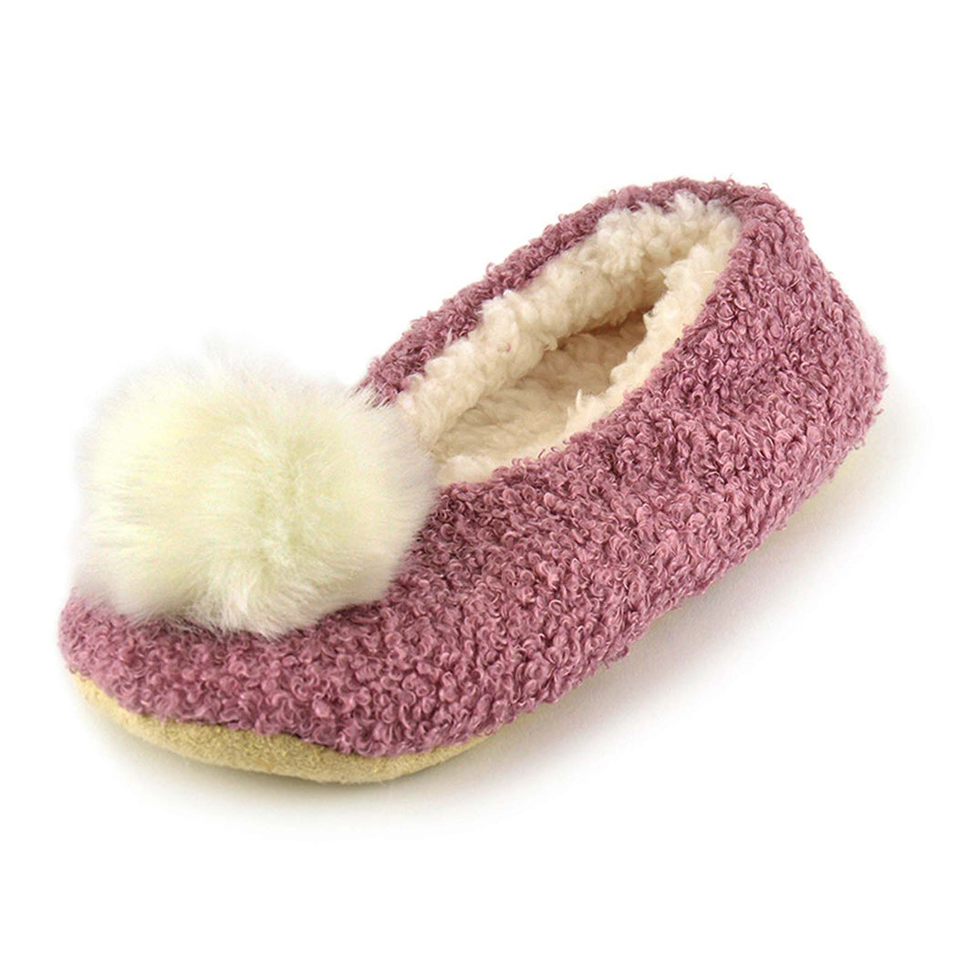 Ladies Pink And Grey Ballet Slippers