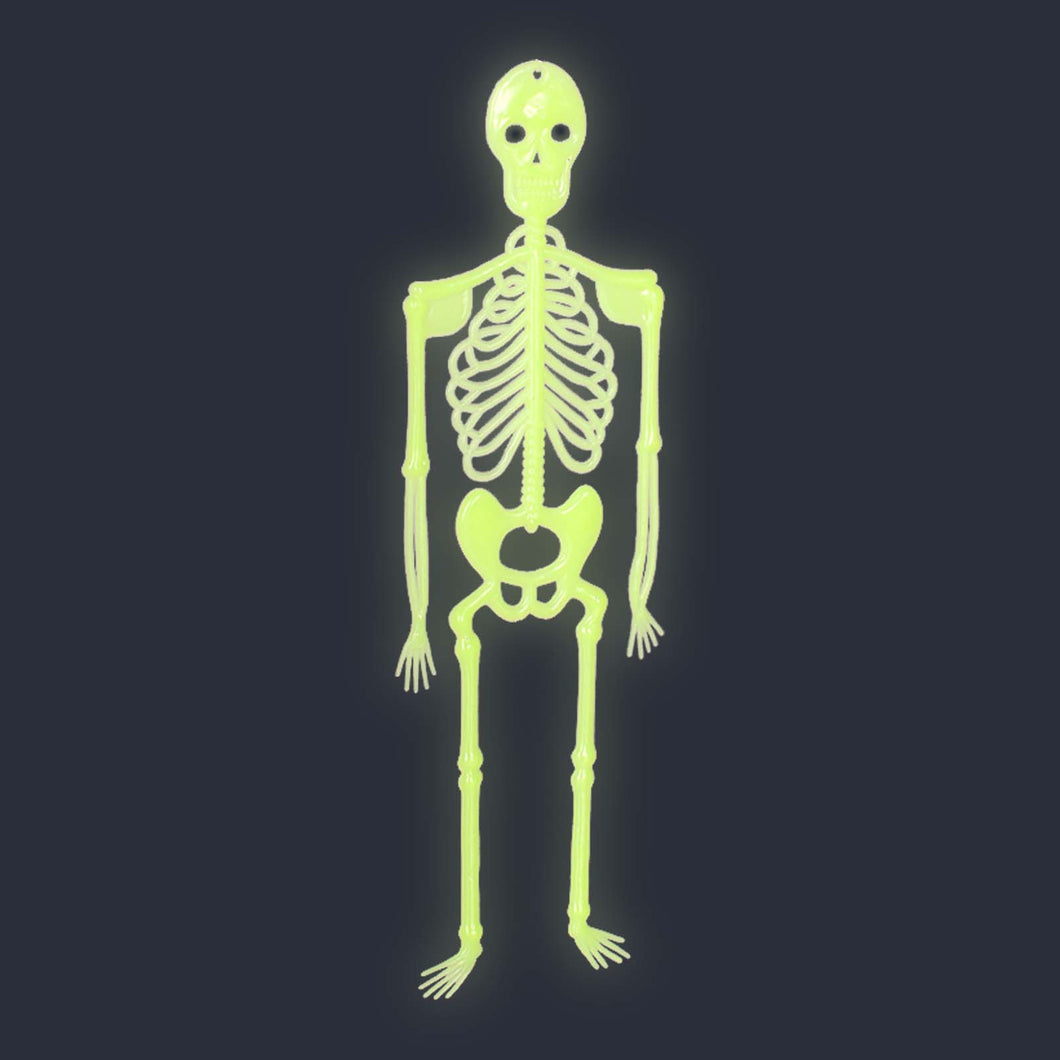 Hanging glow in the dark skeleton