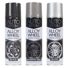Load image into Gallery viewer, Auto Extreme Alloy Wheel Spray Paint 300ml in Black, Gun Metal Grey and Silver