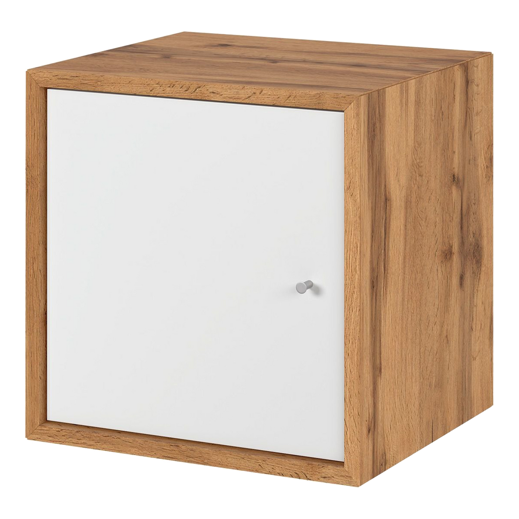 White Oak Storage Cube With Door