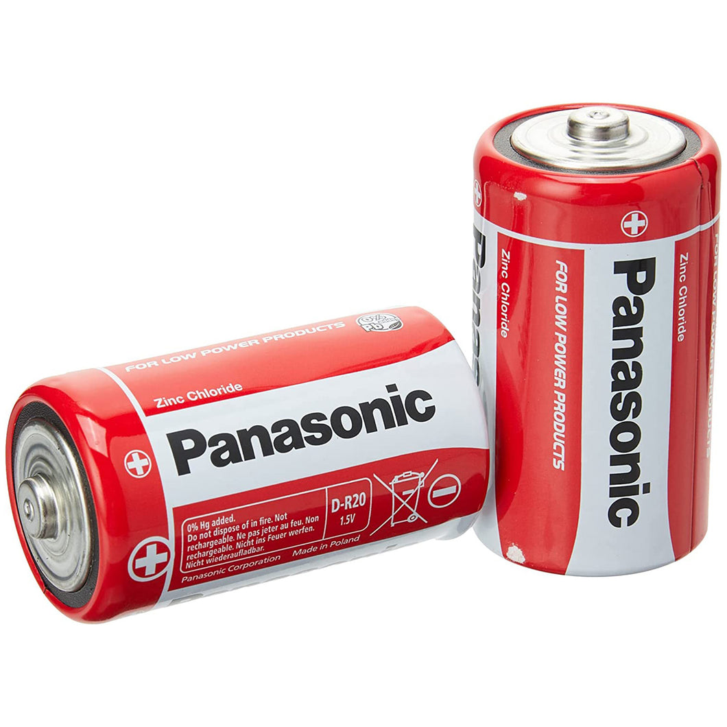 Panasonic D 1.5V Zinc Batteries 2 Pack