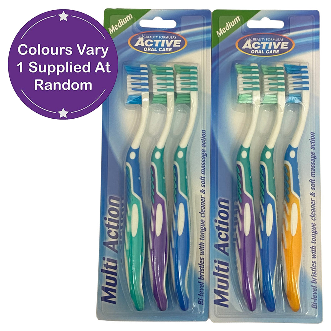 Active Oral Care Multi Action Toothbrush 3pk