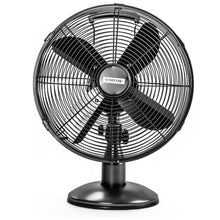 Load image into Gallery viewer, Status 12&quot; Oscillating Satin Black Desk Fan
