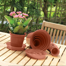 Load image into Gallery viewer, Whitefurze Terracotta 10cm Garden Pot Set 7pk
