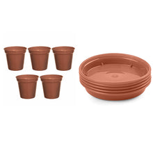 Load image into Gallery viewer, Whitefurze Terracotta Pots &amp; Saucers Set 5pk

