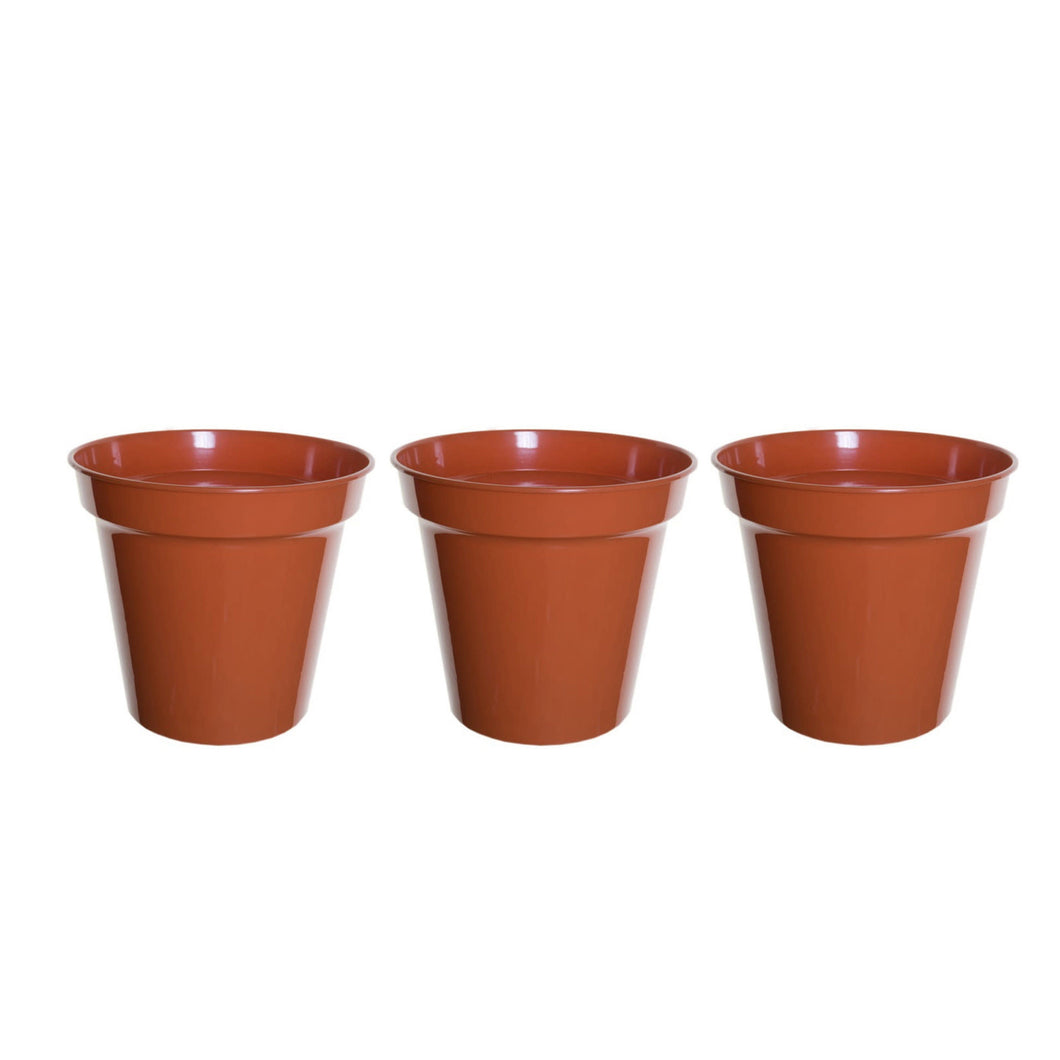 Whitefurze Terracotta 15cm Garden Pot Set 3pk