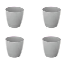 Load image into Gallery viewer, Whitefurze Round Cool Grey Indoor Pot 18cm 4 Pack