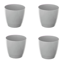 Load image into Gallery viewer, Whitefurze Round Cool Grey Indoor Pot 20cm 4 Pack
