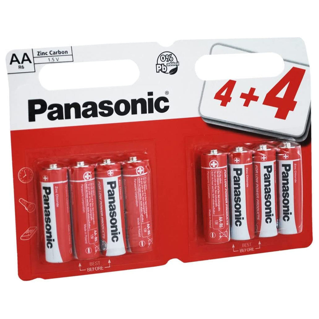 Panasonic AA 1.5V Zinc Batteries 8 Pack