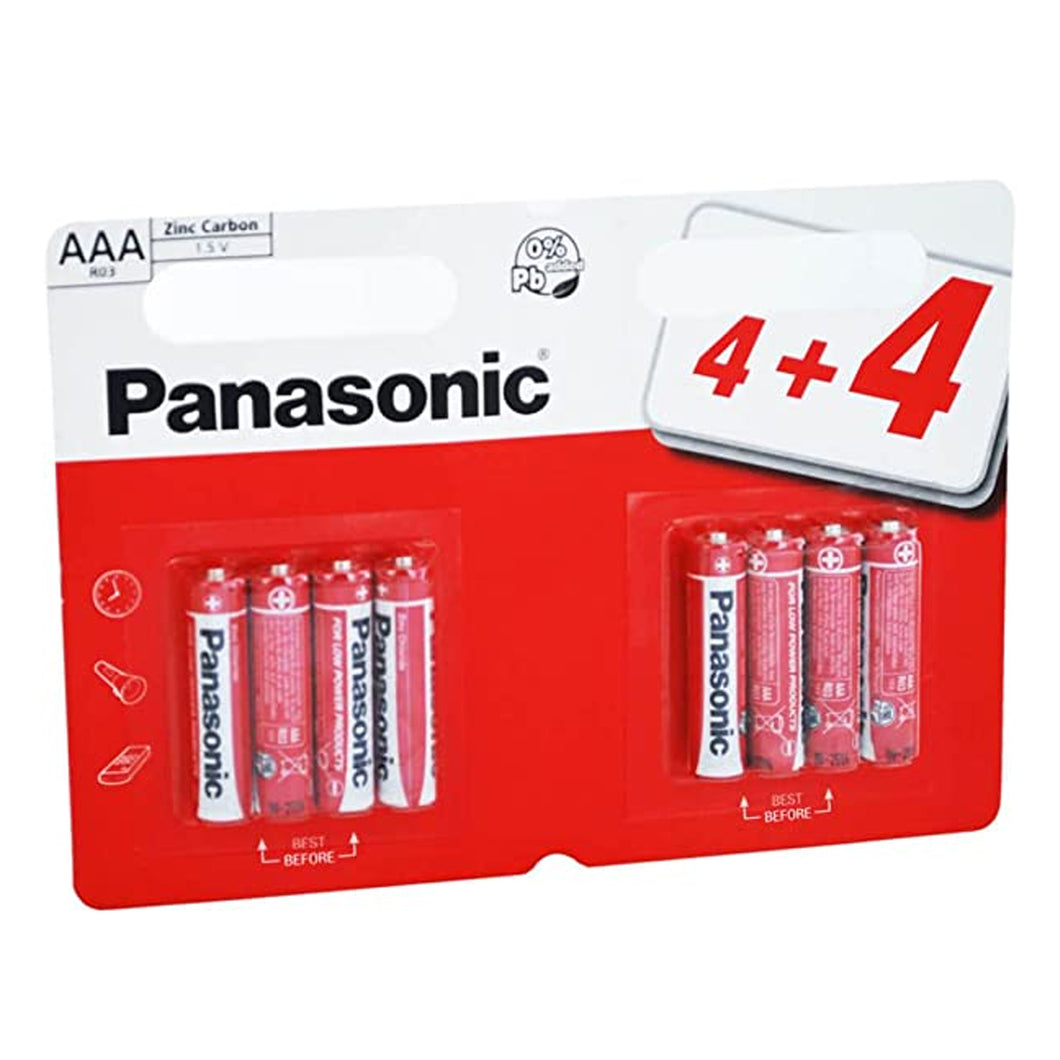 Panasonic Zinc Carbon AAA Batteries 8 Pack