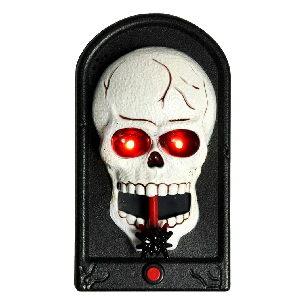 Skull doorbell with a spider coming from its mouth
