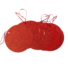 Load image into Gallery viewer, Habico Round Glitter Gift Tags - Red
