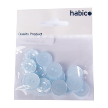 Load image into Gallery viewer, Habico Serrated Edge Buttons 16mm 15pk - Blue
