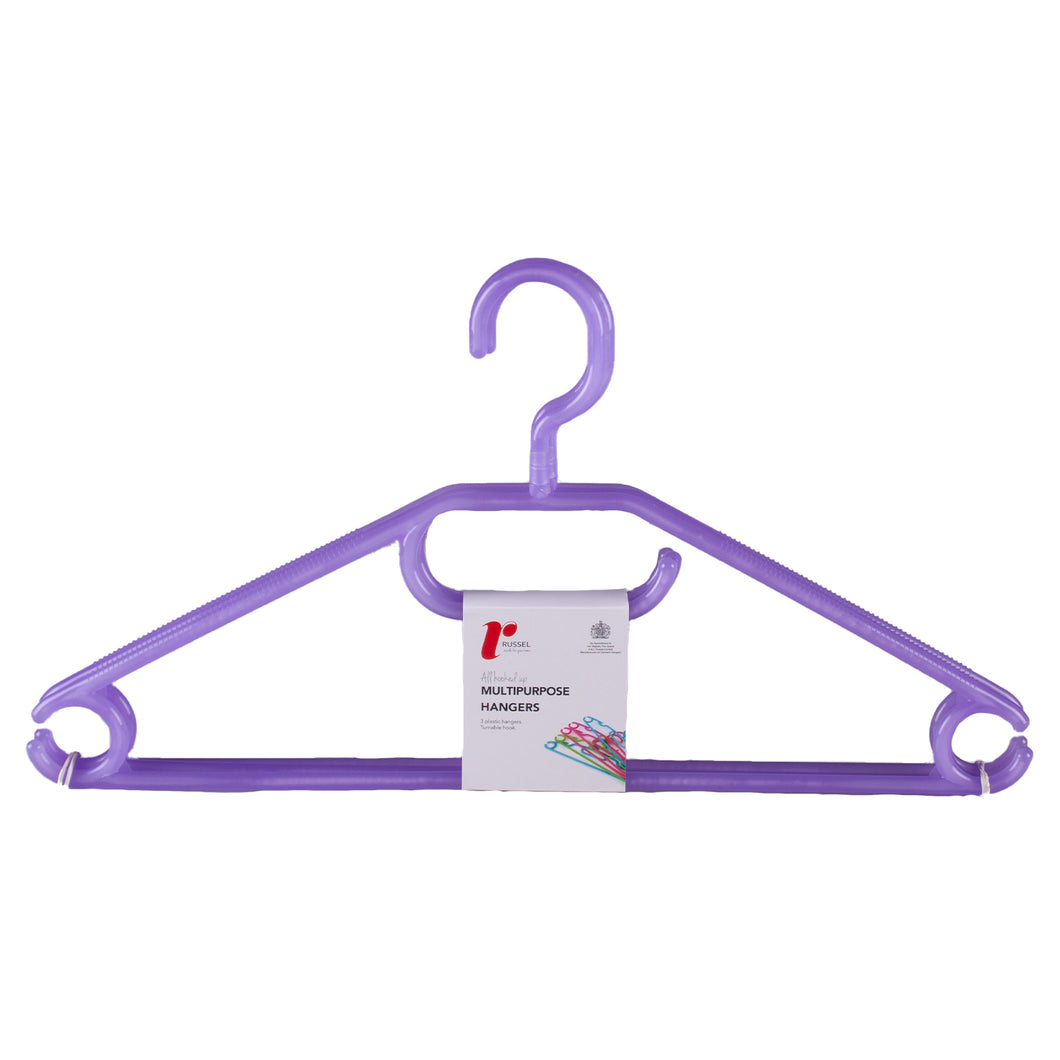 Russel Purple Plastic Hangers - 3 Pack