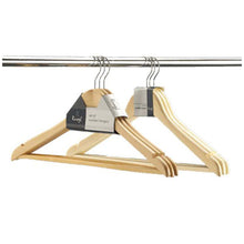 Load image into Gallery viewer, Russel Coat Hangers Wooden Notched 3pk 
