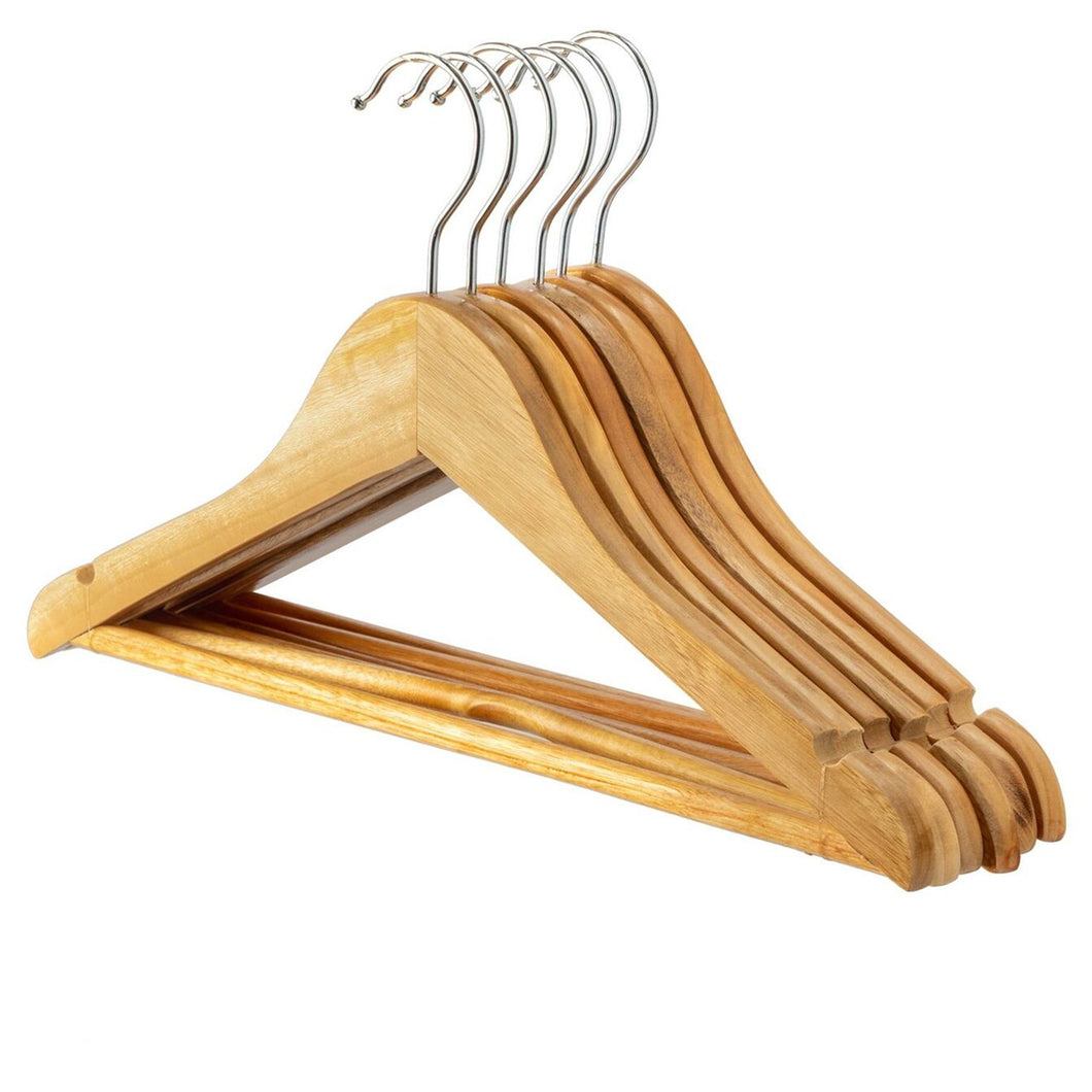 Russel Coat Hangers X6 Eucalyptus Wood 