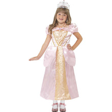 Load image into Gallery viewer, A young girl wearing a pink and gold Princess dress
