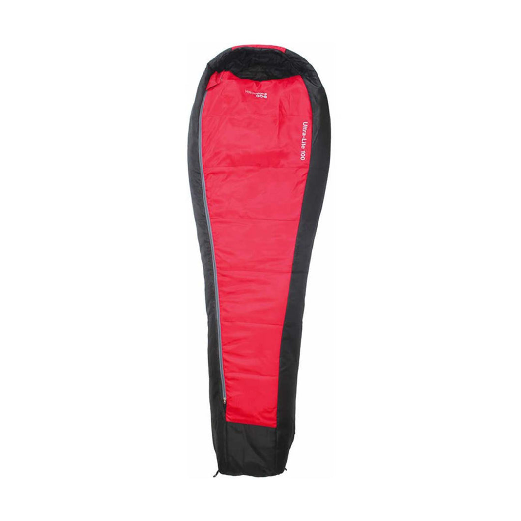 Red and black sleeping bag