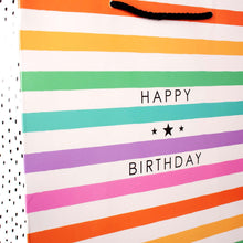Load image into Gallery viewer, Happy Birthday Stripe Gift Bag
