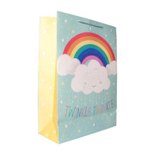 Load image into Gallery viewer, &quot;Twinkle Twinkle&quot; Gift bag with clouds and a rainbow imagery
