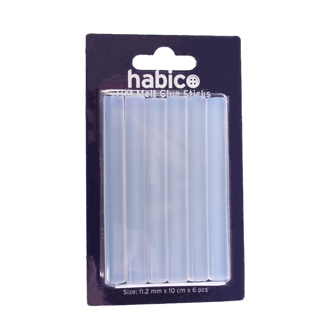 Habico Hot Glue Stick 11.2mm 6pk - Clear