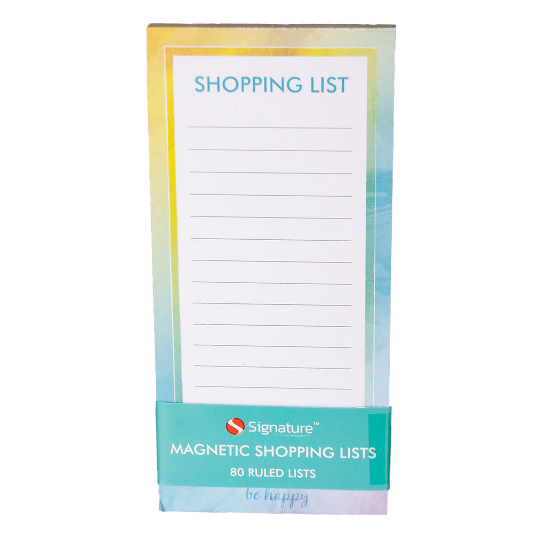 Magnetic Be Happy Shopping List Pad