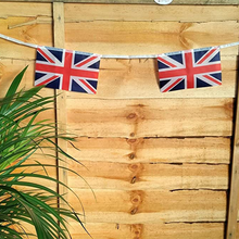 Load image into Gallery viewer, Jubilee Union Jack Rayon Bunting 12ft 8 Flags
