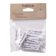 Load image into Gallery viewer, Habico Chunky White Craft Pegs 10pk
