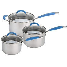 Load image into Gallery viewer, Joe Wicks 3 Piece Stainless Steel Saucepans With Lids
