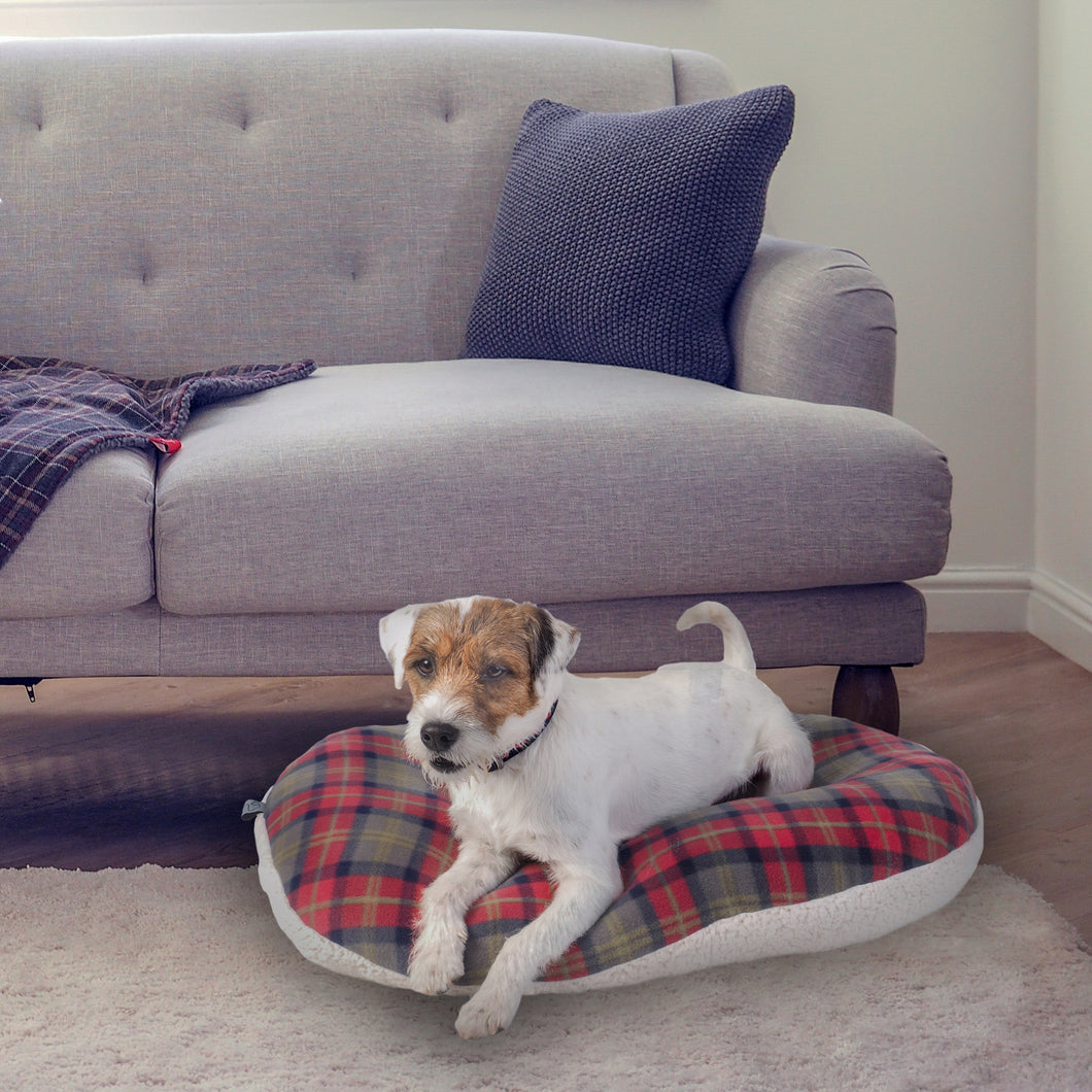 Zoon X-Small Oval Checked Dog Cushion