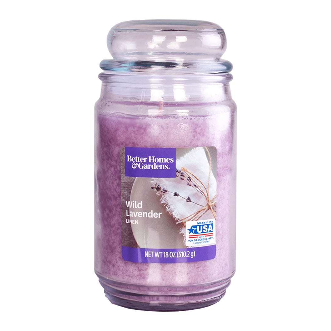 Wild lavender linen scented candle jar