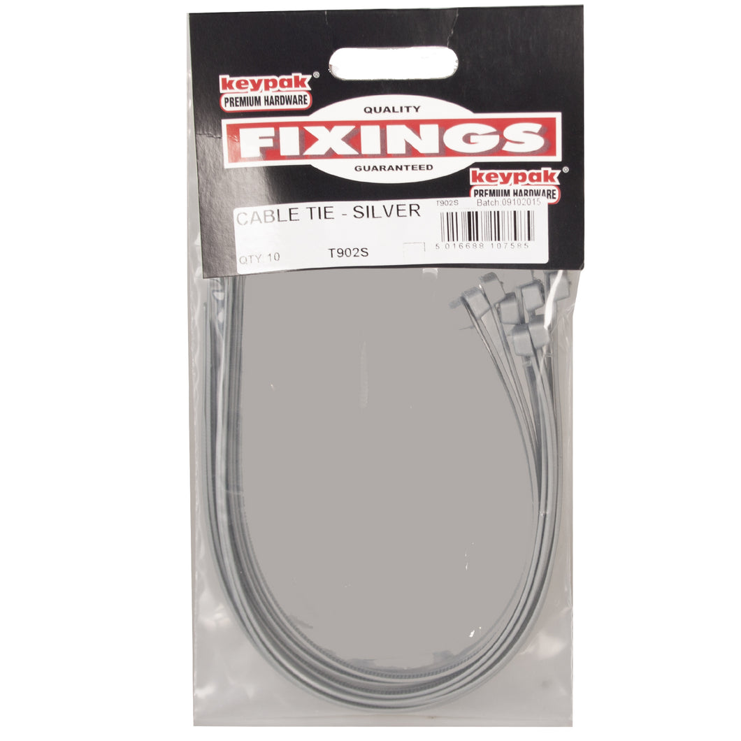 Silver Cable Ties 10pk