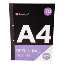 Load image into Gallery viewer, Signature A4 Refill Ruled Paper Pad Lined 60 Sheets
