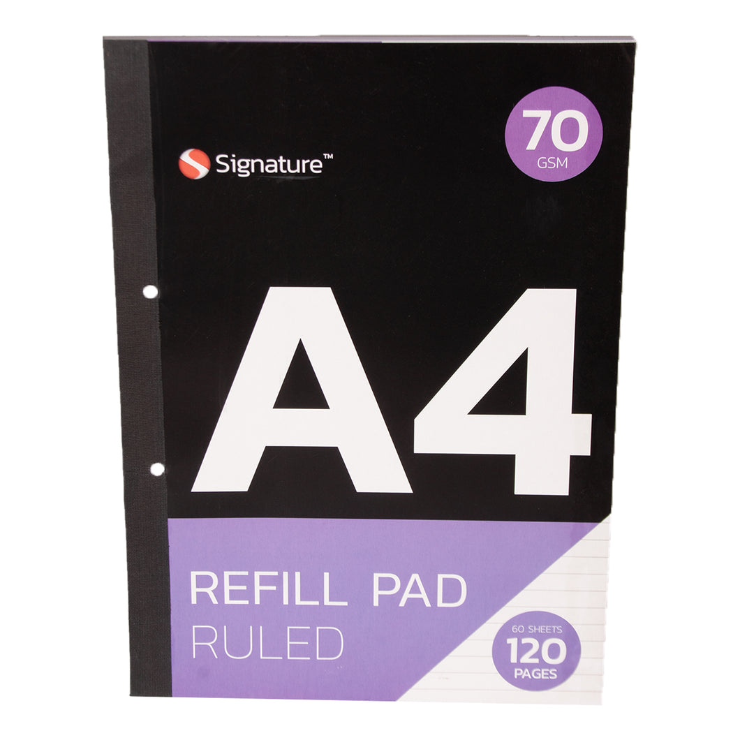 Signature A4 Refill Ruled Paper Pad Lined 60 Sheets