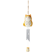 Load image into Gallery viewer, Smart Solar Ceramic Cat Windchime
